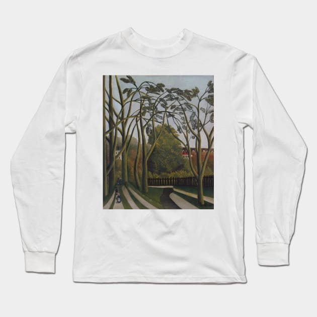 The Banks of the Bievre near Bicetre by Henri Rousseau Long Sleeve T-Shirt by Classic Art Stall